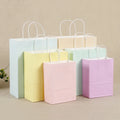 OMT Bolsas De Papel Sac Recycled Large Medium Small Blue Print Macaron Colorful Custom Logo White Brown Kraft Paper Carry Bag