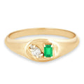 Gemnel Dainty S925 Luxe baguette Emerald Cut Diamond Ring Custom Signet Ring