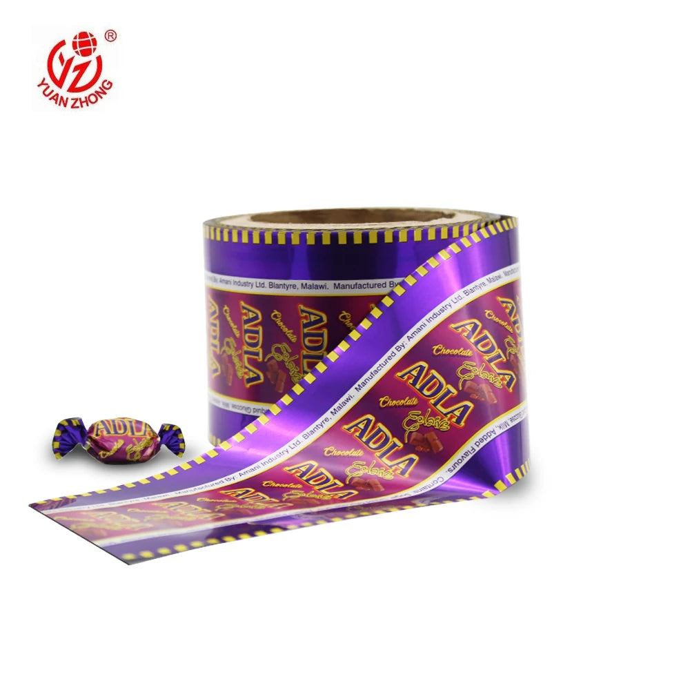 Custom Printed Soft Twist Film Roll Food Grade Moisture Proof Candy Wrapper Snack Cookie Blow Molding Lollipop Chocolate