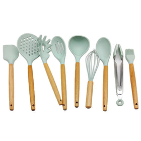 Wholesale 900g Ceramic Wood Silicone Kitchenware Heat-Resistant Glass Utensil Sets Cooking Accessories Food Gadgets Minimum