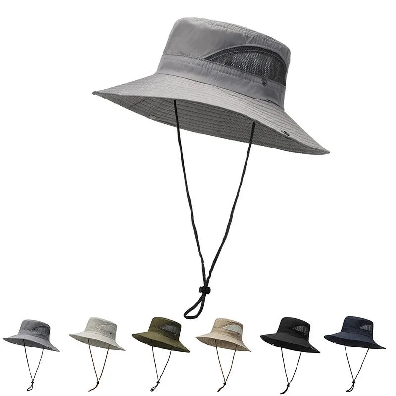 New Designer Wholesale Wide Brim Boonie Fishing Hat Embroidery Logo Custom Bucket Hat With String
