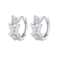 925 Sterling Silver Platinum-Plated Butterfly Ear Buckles Elegant Hoop Earrings for Women's Wedding Party Fine Jewelry BSE908