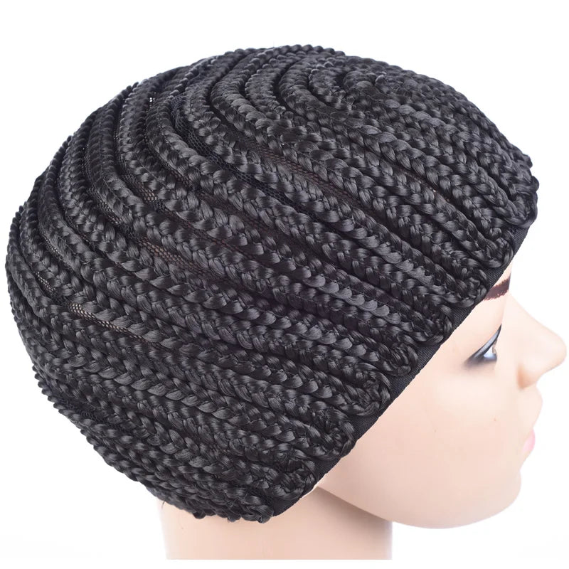 Leeons Wholesale Adjustable Weaving Braided  Wig Cap Elastic Cornrow Wig Cap for Black Women Making Wigs
