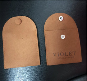 Small Luxury 7.0*7.0 cm Microfiber Suede Velvet Pink Custom Logo Jewelry Packaging Pouch