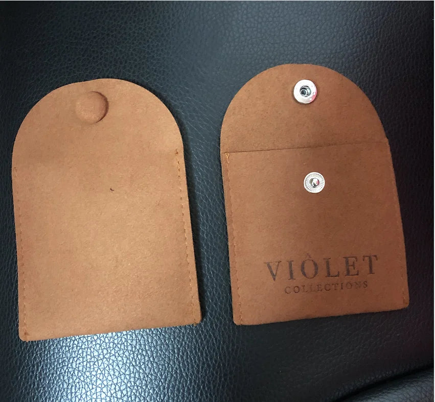 Small Luxury 7.0*7.0 cm Microfiber Suede Velvet Pink Custom Logo Jewelry Packaging Pouch