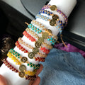 G1238 12 Zodiac Signs Astrology Chain Bracelets Natural Stone Beads Double Layers Woven Braided Beaded Horoscope Bracelet