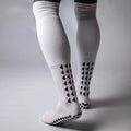 Customizable Professional Thigh High Thick Terry Grip Soccer Socks Men Anti Slip Football Socks for Gym Sports Athletes
