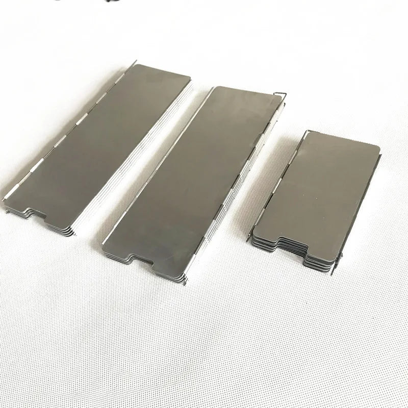 OEM Portable Camping Stove Windshield 10-Piece Mini Foldable Aluminium Wind Screen Outdoor Sheet Metal Fabrication 0.4mm