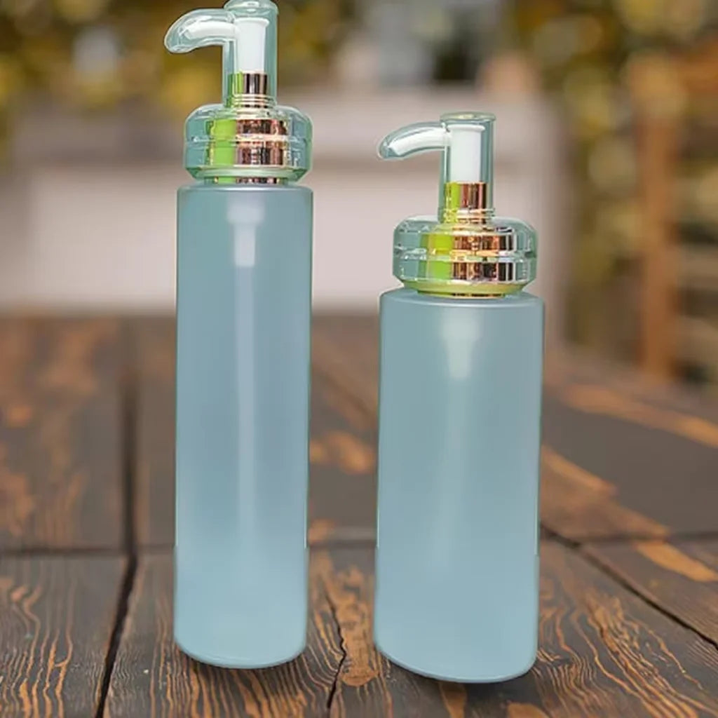 100ml-200ml Frosted Plastic PET Bottles Pump Sprayer with Screen Printing for Cosmetic Facial Cleanser/Shampoo/Lotion MOQ 50