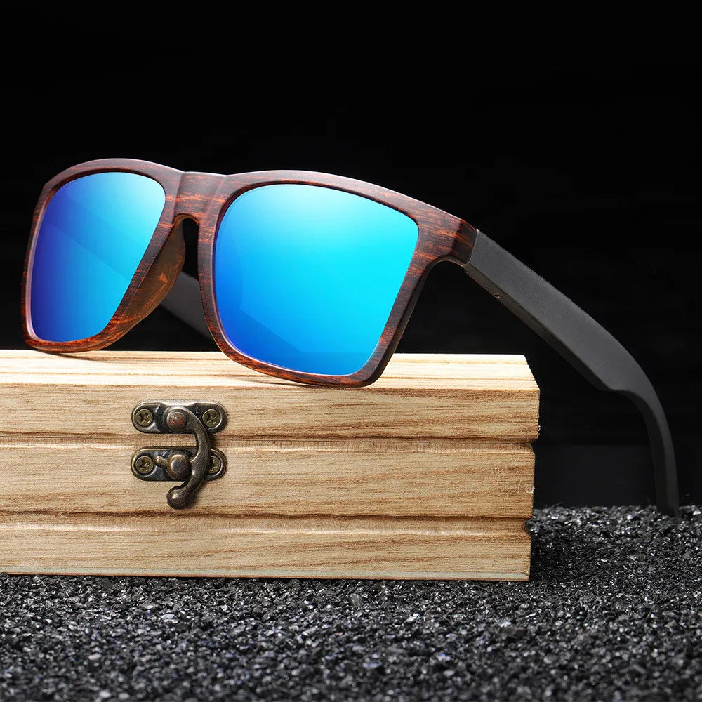 New Multi-layer Wooden Hand-made Sunglasses Classic Box Sunglasses Men's and Women's Polarized Sunglasses