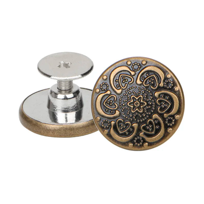 Cheap Price Custom Decorative Button Made logo Metal Jeans Buttons and Rivets for Jeans Repair Denim Jacket Accessories
