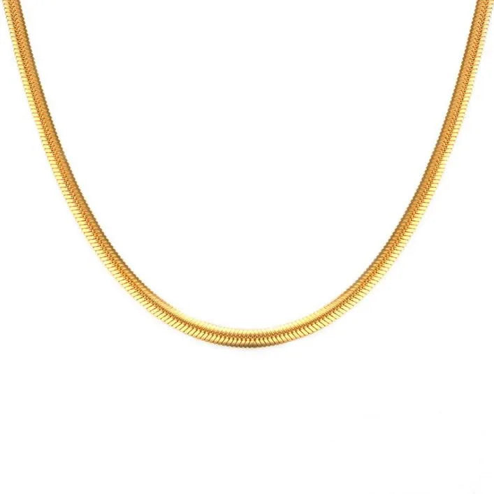 Hot Selling Stainless Steel 3MM 4MM Snake Chain Necklace Titanium Steel Gold Plating for Weddings Anniversaries Gifts Jewelry