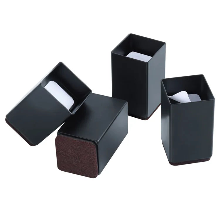 Luxury Heavy Duty Solid Steel Furniture Risers with Self-Adhesive Felt Pads 40x50mm for Bed & Sofa Lift Furniture Fittings
