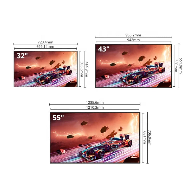 HUSHIDA 43 50 55 Inch 4K Lcd Display Digital Signage Media Player With Cms Digital Signage Software