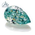 Aqua Blue 3x5-11x15mm Natural ColorHolycome Crushed Ice Pear Cut GRA Certificated  VVS1 Loose  Moissanite Diamond Jewelry Making