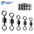 210pcs Rolling Bearing Snap Connector Saltwater Freshwater Fishing Barrel Swivels Accessories Set Pesca