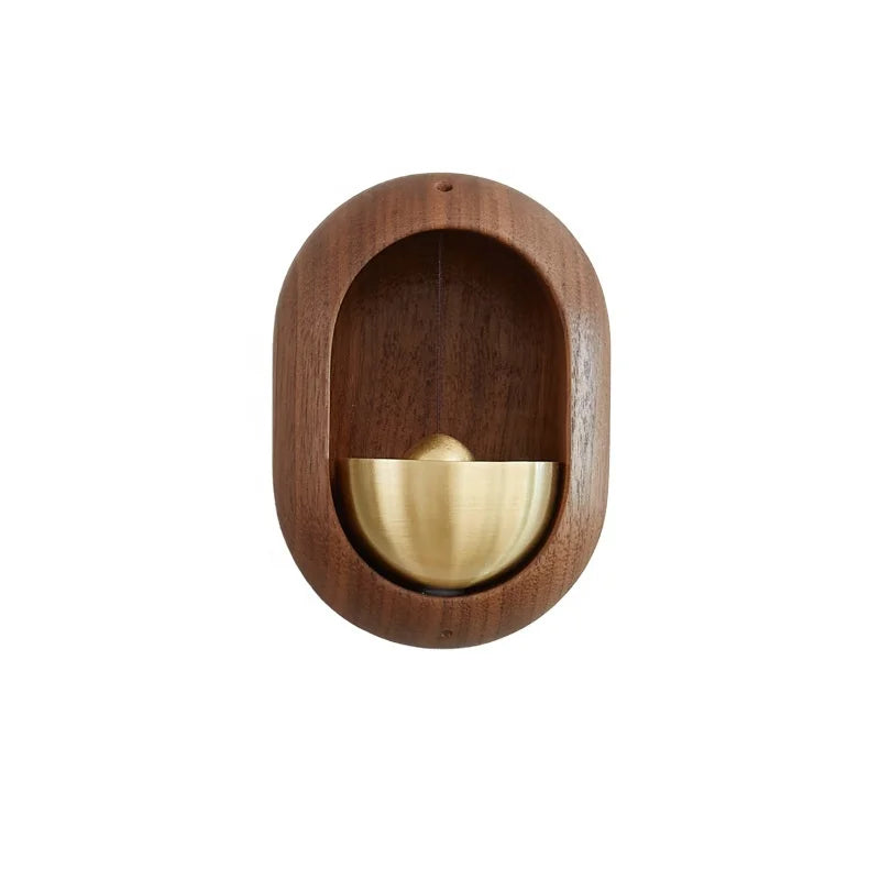 Suction Door Type Wind Chime Brass Black Walnut Doorbell Hanging Open Door Prompt Magnetic Bell Gift