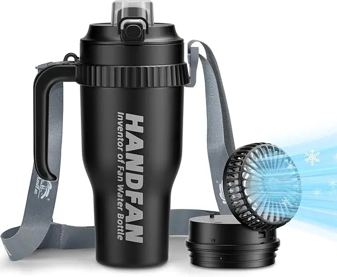 40oz Stainless Steel Vacuum Insulated Water Bottle with Cooling Fan IPX7 Waterproof 5000mAh Battery-Business Gift for Adults