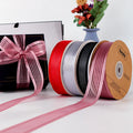 Luxury 1Inch 50 Yards Ribbon Wired Polyester Snow Yarn for Birthday Party Decoration and Gift Wrapping