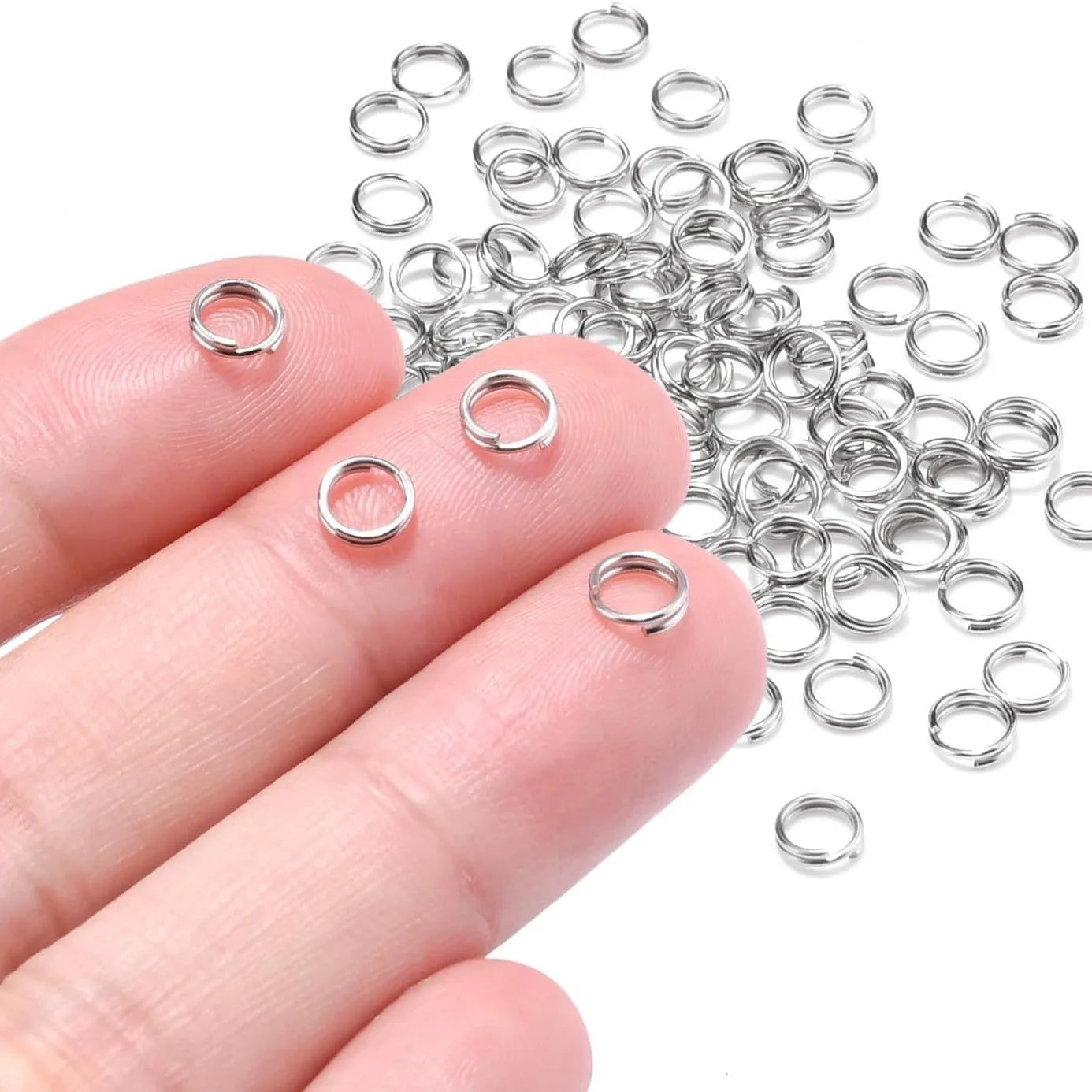100pcs 5mm 6mm  Double Loops Round Split Jump Rings DIY Jewelry Connection Mini Split Ring for Jewelry Making