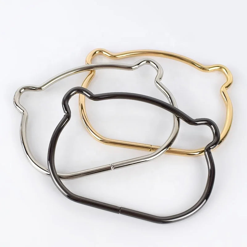 Deepeel BF313 110*85mm Bag Accessories Handmade Bag Hardware Decoration Purse Metal Handle Cute Bear Head Bag Handle
