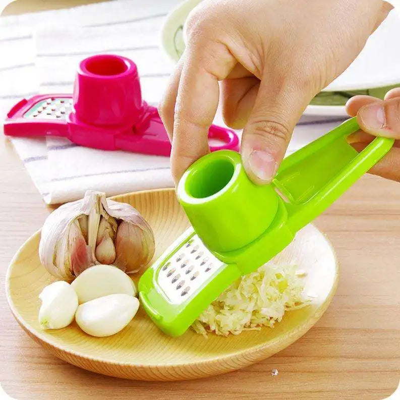 Mini Green Color Stainless Steel Garlic Grater Press Good Quality Kitchen Tool Set New Design Manual Ginger Grinder PP Plastic