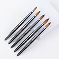 SeeJoy SJ-107 OEM Custom LOGO Kolinsky Hair Nail Art Brushes Private Label Metal Handle 6#-14# Size PVC Tube Packaging