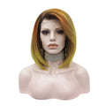 Celebrity Wig  Short Bob Cut New Designed Ombre Natural Color Daily Life Wearing Futura Henlon Fiber Synthetic Lace Front Wigs