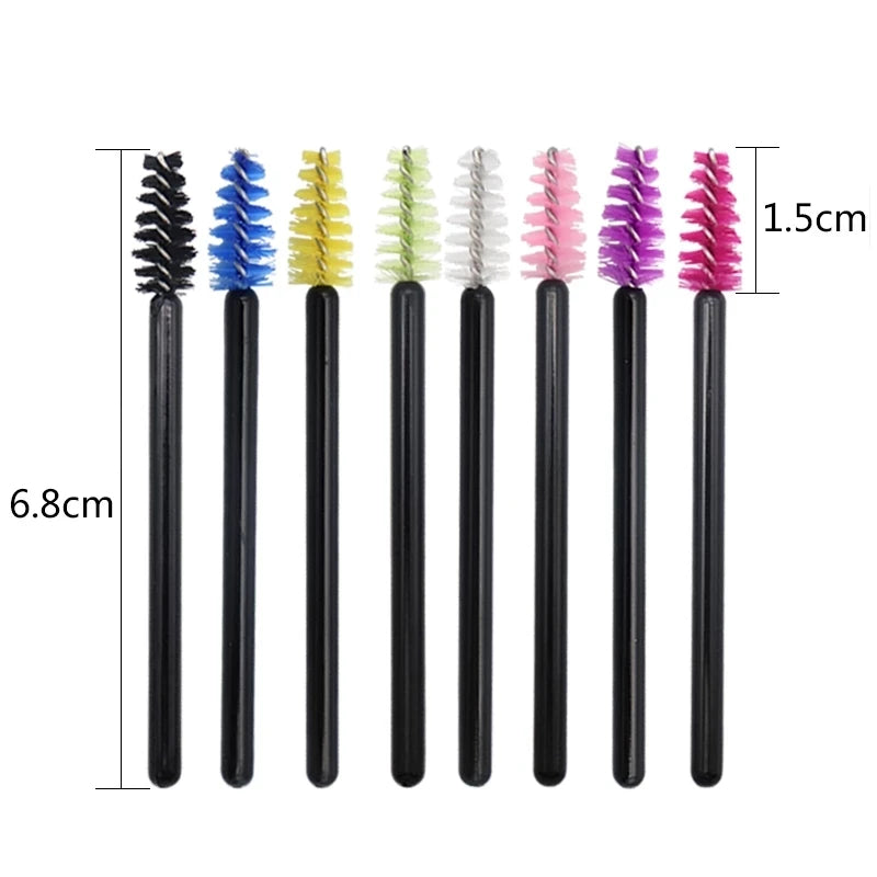 50Pcs Disposable Micro Brushes Mascara Wands Eyelash Extension Cleaning Makeup Tools Applicator Spoolers Lash Eyebrow Brush