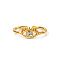 Trendy 18K PVD Gold Plated Stainless Steel Devil's Eye Cubic Zirconia Open Ring for Wedding Engagement Party Gift for Women