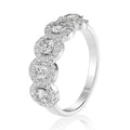 Women's Classic Five Stone 4mm Cubic Zirconia round Cut Engagement Ring Rhodium Plated CZ Wedding Band for Parties