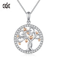 CDE YN1091 Trendy Jewelry Solid 925 Sterling Silver Charms Necklace Rhodium Plated Tree of Life Necklace for Women