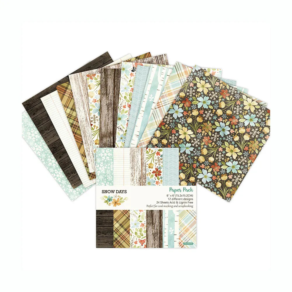 GF Snow Days 24 Sheet Paper DIY  Crafts Supplies Scrapbooking Art Background Paper Card Making Scrapbook Paper
