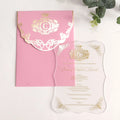 Bronzing Transparent Acrylic Invitation Letter Hot Sale Custom Luxury Wedding Invitation Card With Bronzing Envelope