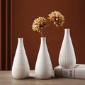 Nordic Simple Healing Ceramic Vase for Modern Home Hotel Plain White Flower Arrangement Living Room Decoration