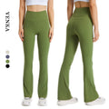 Women's High Waist Casual Nylon Yoga Pants Flared Movement Custom Logo Gym Leggings with Solid Pattern Girl's Gym Yoga Trousers