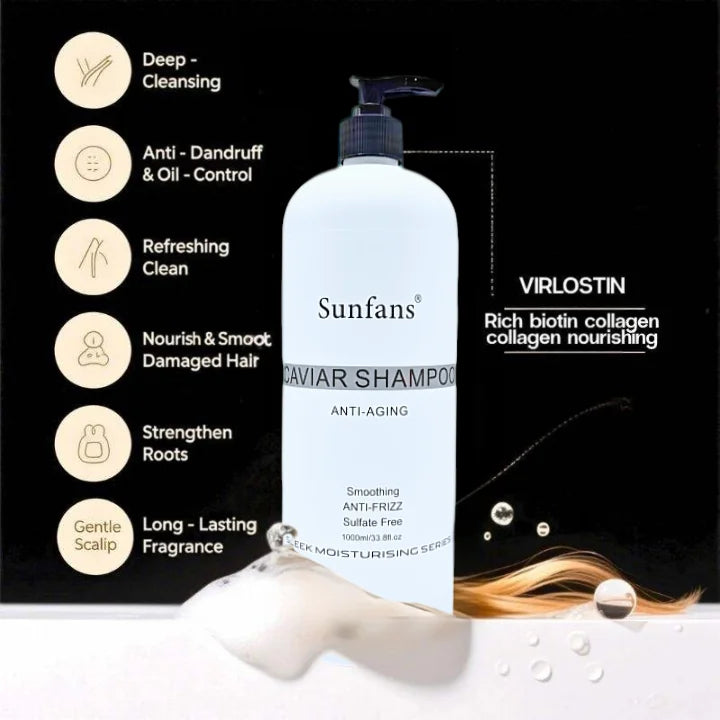 High Quality Vegan Formula Organic Argan Oil Caviar Extract Shampoo 1000ml Nourishing Hair-Repairing Damaged Hair Daily Use