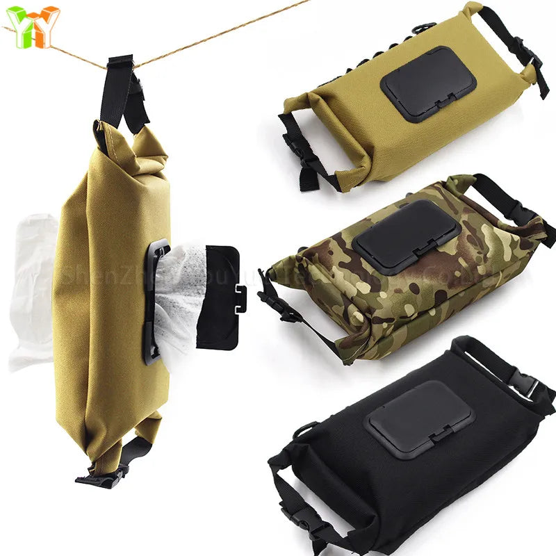 Wet Tissue Box Holder Napkin Paper Tissue Case Toilet Paper Dispenser Box Holder Storage Bag for Outdoor Camping Hiking