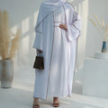 Wholesale Abaya Women Muslim Dress Modesty Fashion Open Abaya With Inner Dress Hijab 3 Piece Women Abaya