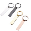 Blanks Strip Bar Keychain Mirror Polished DIY Laser Engrave Logo Gold Black Silver Metal Stainless Steel Key Chain Keyring