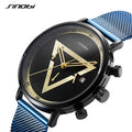 SINOBI Trending Mens Styles Watch Wrist Stainless Steel Mesh Custom Quartz Men Erkek Saat Luxury Watches Auto Date