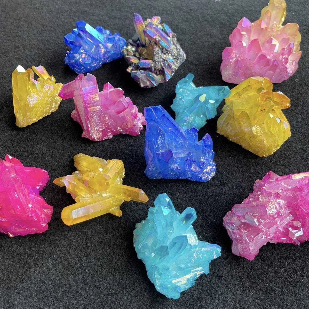 Wholesale Natural Plated Quartz Healing Point Crystal Clusters for Healing Stones