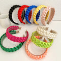 YIYI  New Hair Hoop Solid Color Fabric Braid Hair Accessories Headband Plastic Toothed for Women