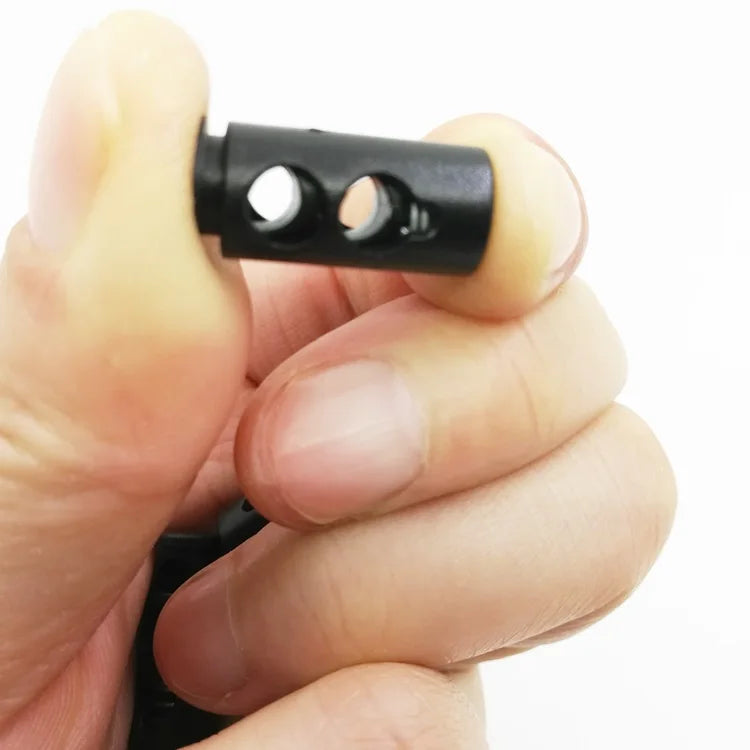 Hot Sale 2 Hole Black Plastic Good Quality Rope Stopper Toggle Cord Lock