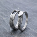 Anel New Arrival Vintage Stainless Steel Wedding Band Heart Shape Couple Ring for Lovers