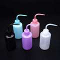 Wholesale Plastic Squeeze 250ml Curved Mouth Lash Rinse Bottle Eyelash Extension Cleaning Lash Washing Bottle