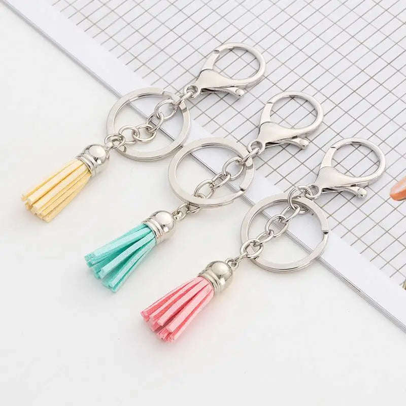 Bag Pendant Accessories Key Wallet Charm Diy Pendant Cute Leather Tassels Key Ring Decoration Lobster Clip Car Tassels Key Chain