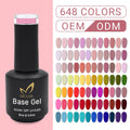 Private Label OEM Super Shiny Colors Rubber Base Coat Nail Glitter Flakes Top Art Gel Uv Nail Polish with Salon