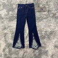 DENIMGUYS Customized Women's Jeans Hem Zipper Fashion Loose Flare Women's Denim Bootcut Pants Baggy Jeans for Ladies