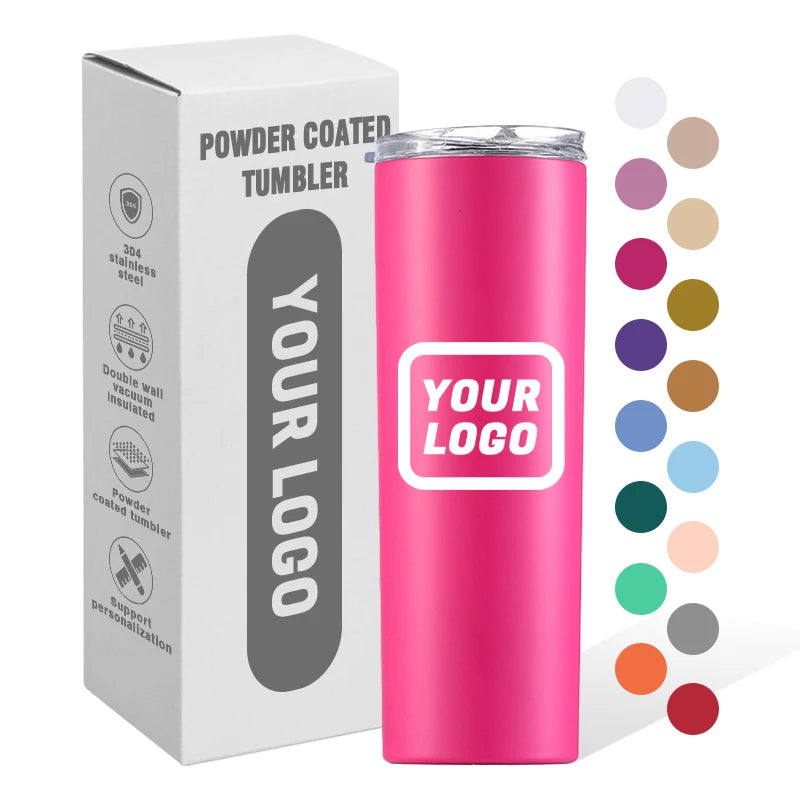 Customized logo Colorful 20oz Tumbler 304 Stainless Steel Double Wall Insulated Vacuum Tumbler with Straw and Lid